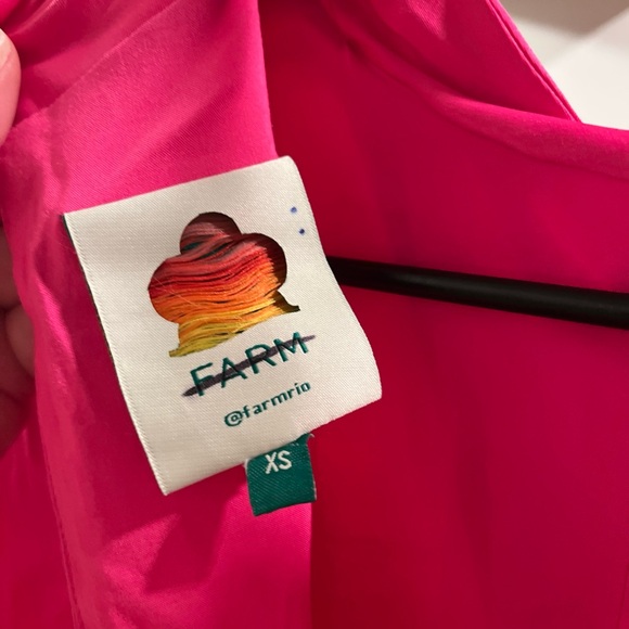 Farm Rio Anthropologie Cutout Long Sleeve Maxi Dress Hot Pink Womens Size XS New - Picture 8 of 9